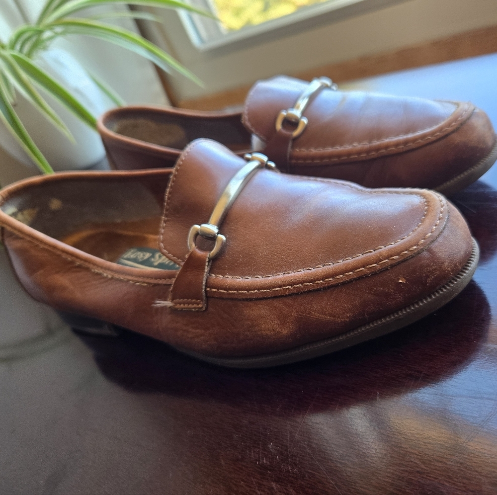 Vintage Easy Spirit Brown Leather Horsebit Loafers - Size 8/8.5 - Picture 2 of 10